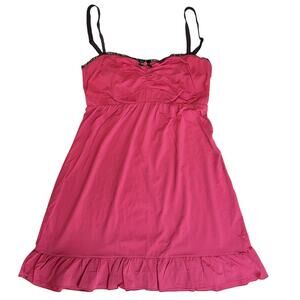 Cosabella Amore Women Sleepwear M Pink Nylon Spandex Heart Bow Ruffle Sleeveless